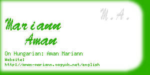 mariann aman business card